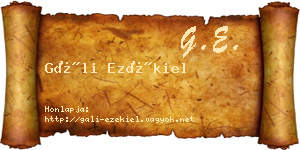 Gáli Ezékiel névjegykártya
